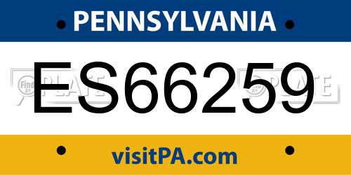 ES66259 Pennsylvania License Plate