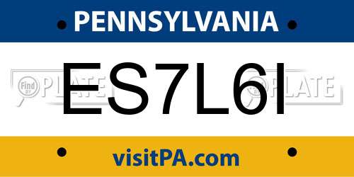 ES7L6I Pennsylvania License Plate
