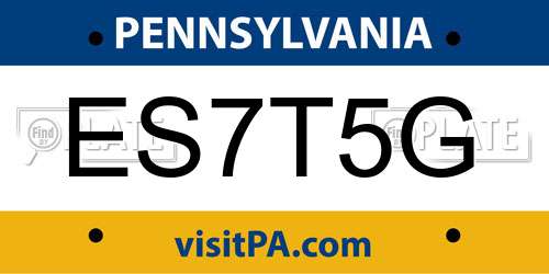 ES7T5G Pennsylvania License Plate