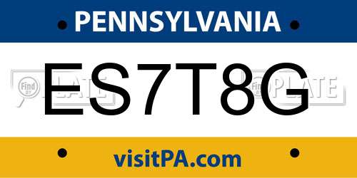 ES7T8G Pennsylvania License Plate