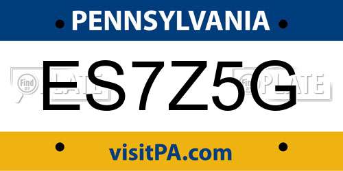 ES7Z5G Pennsylvania License Plate