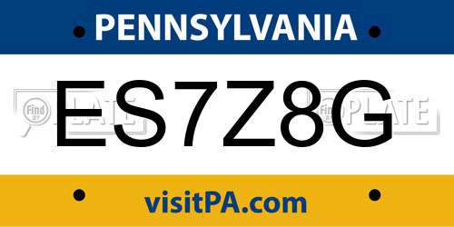 ES7Z8G Pennsylvania License Plate