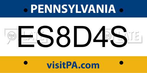 ES8D4S Pennsylvania License Plate