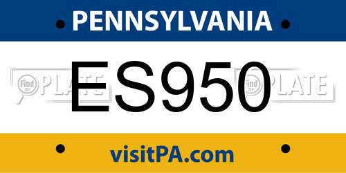 ES950 Pennsylvania License Plate
