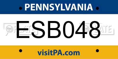 ESB048 Pennsylvania License Plate