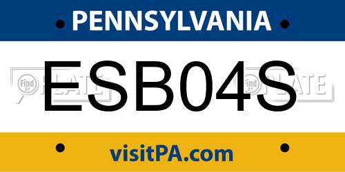 ESB04S Pennsylvania License Plate