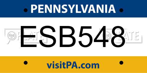 ESB548 Pennsylvania License Plate