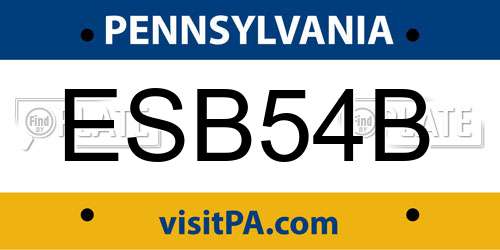 ESB54B Pennsylvania License Plate