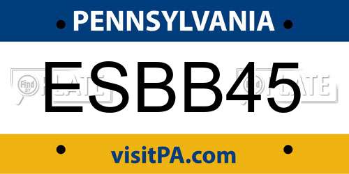 ESBB45 Pennsylvania License Plate