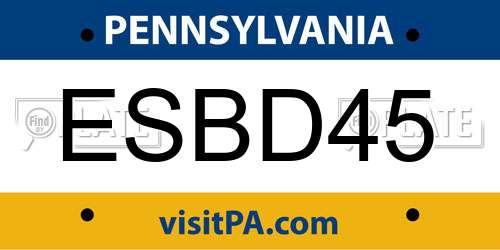 ESBD45 Pennsylvania License Plate