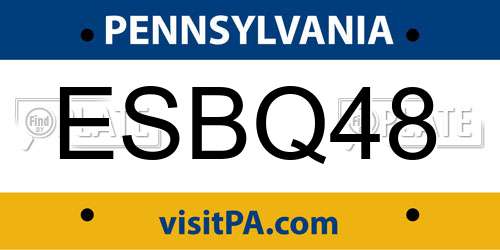 ESBQ48 Pennsylvania License Plate