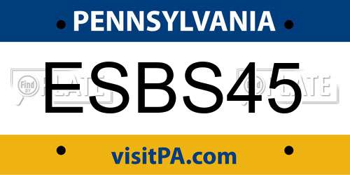 ESBS45 Pennsylvania License Plate