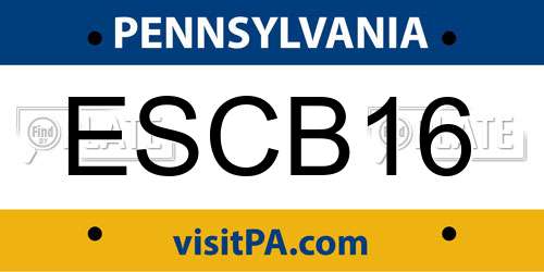 ESCB16 Pennsylvania License Plate