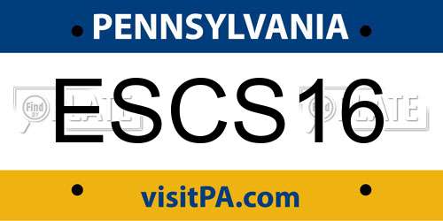 ESCS16 Pennsylvania License Plate