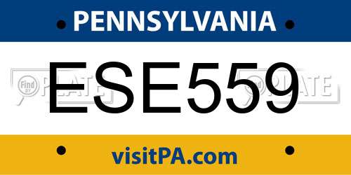 ESE559 Pennsylvania License Plate