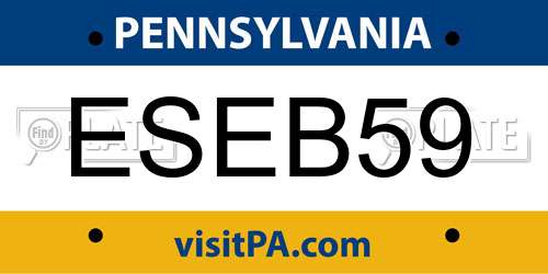 ESEB59 Pennsylvania License Plate