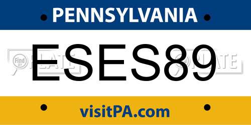 ESES89 Pennsylvania License Plate