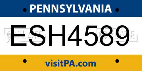 ESH4589 Pennsylvania License Plate