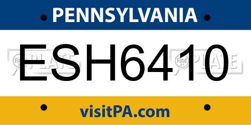 ESH6410 Pennsylvania License Plate