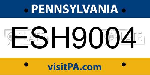 ESH9004 Pennsylvania License Plate