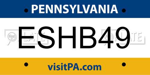 ESHB49 Pennsylvania License Plate