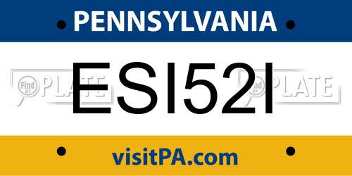 ESI52I Pennsylvania License Plate