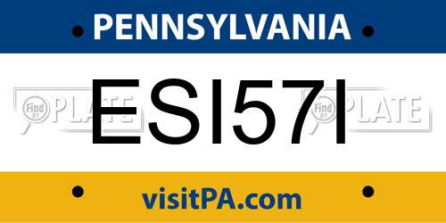 ESI57I Pennsylvania License Plate