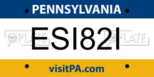 ESI82I Pennsylvania License Plate