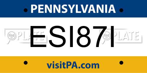 ESI87I Pennsylvania License Plate