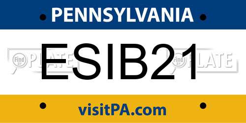 ESIB21 Pennsylvania License Plate