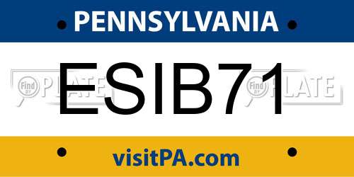 ESIB71 Pennsylvania License Plate