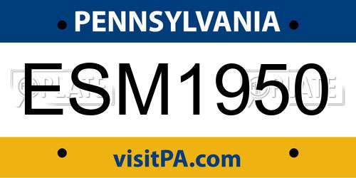 ESM1950 Pennsylvania License Plate