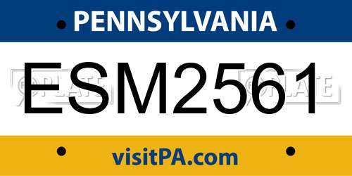 ESM2561 Pennsylvania License Plate