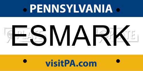 ESMARK Pennsylvania License Plate