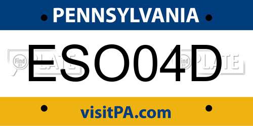 ESO04D Pennsylvania License Plate