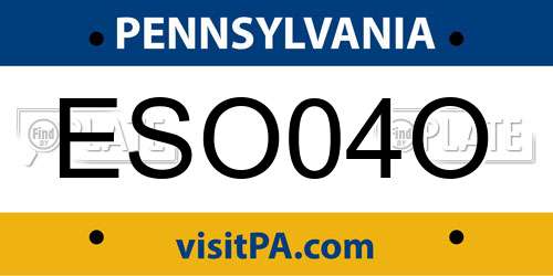 ESO04O Pennsylvania License Plate