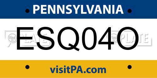 ESQ04O Pennsylvania License Plate