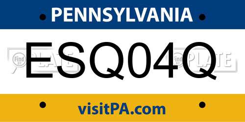 ESQ04Q Pennsylvania License Plate