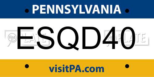 ESQD40 Pennsylvania License Plate