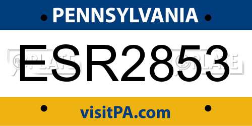 ESR2853 Pennsylvania License Plate