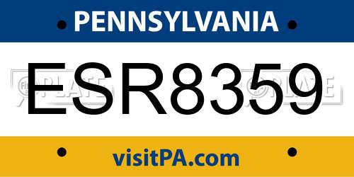 ESR8359 Pennsylvania License Plate