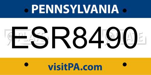 ESR8490 Pennsylvania License Plate