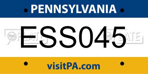 ESS045 Pennsylvania License Plate