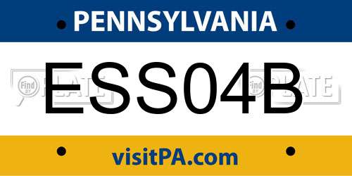 ESS04B Pennsylvania License Plate