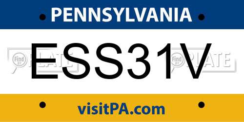 ESS31V Pennsylvania License Plate