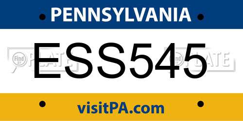 ESS545 Pennsylvania License Plate