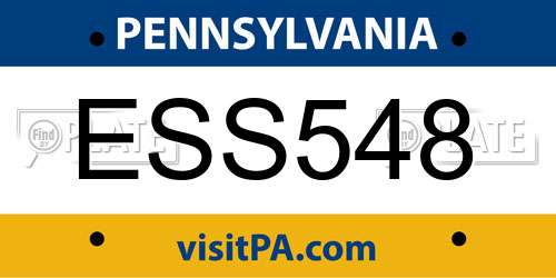 ESS548 Pennsylvania License Plate