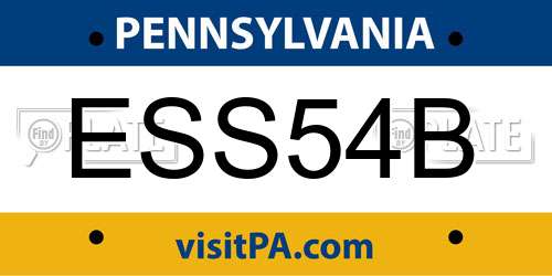 ESS54B Pennsylvania License Plate