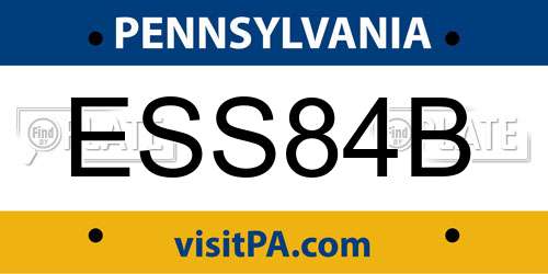 ESS84B Pennsylvania License Plate