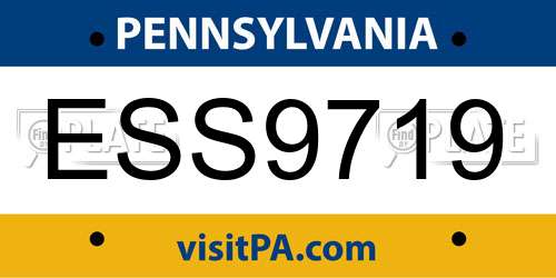 ESS9719 Pennsylvania License Plate